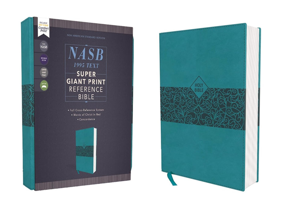 NASB Super Giant Print Reference Bible, Leathersoft, Teal,