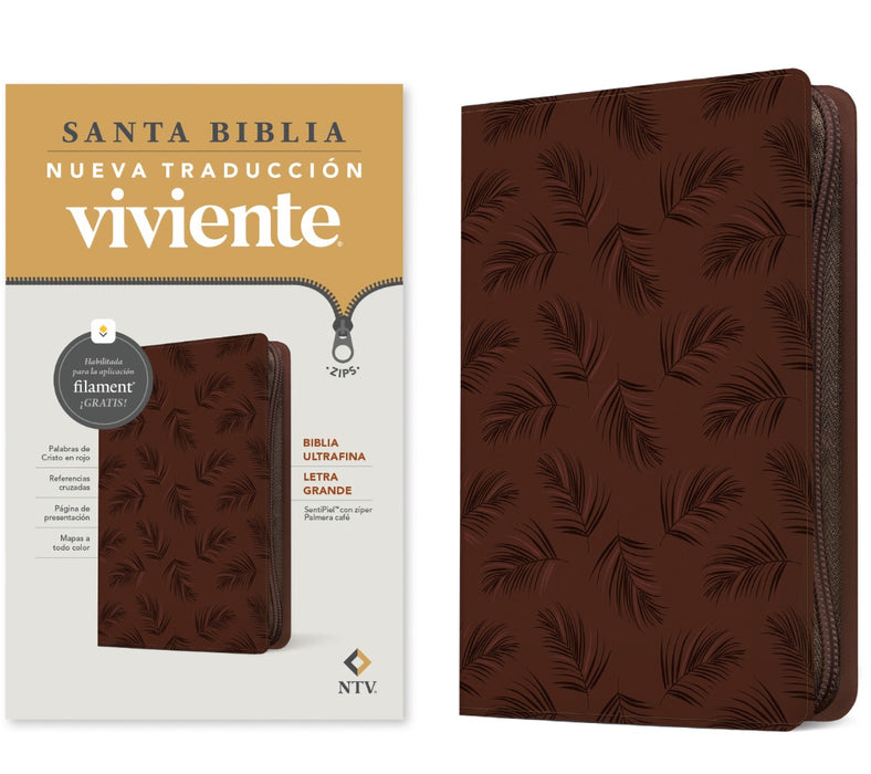 Biblia Ultrafina NTV, Letra Grande De Zíper Con Filament