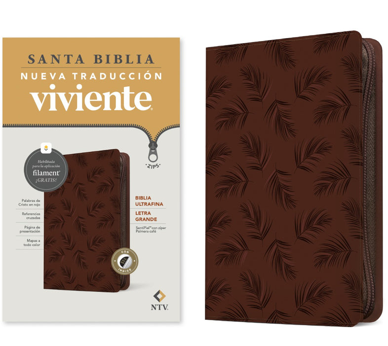 Biblia Ultrafina NTV, Letra Grande De Zíper Con Filament