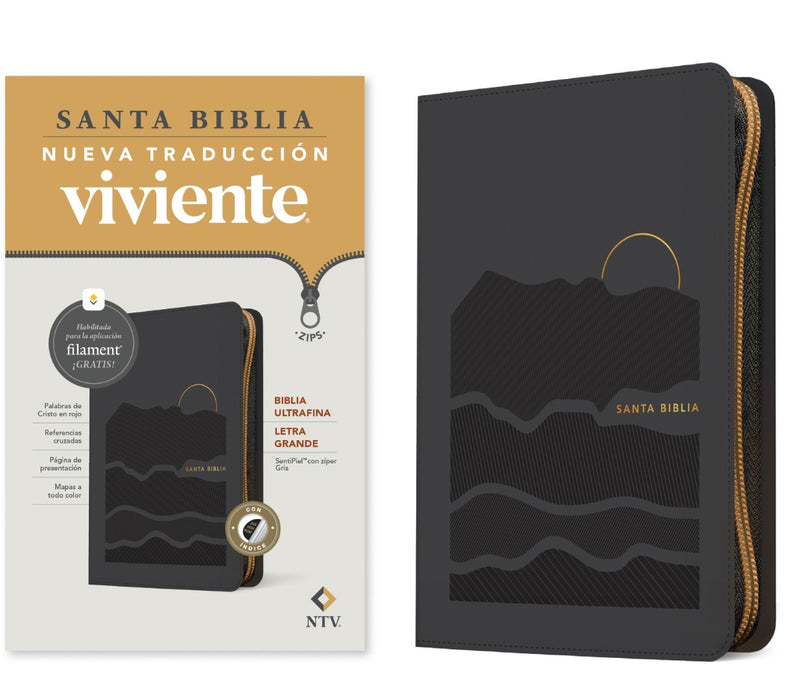 Biblia Ultrafina NTV, Letra Grande De Zíper Con Filament