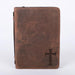 Bible Cover Cross Buffalo Leather Large