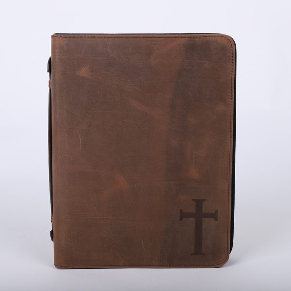 Bible Cover Cross Buffalo Leather XLarge