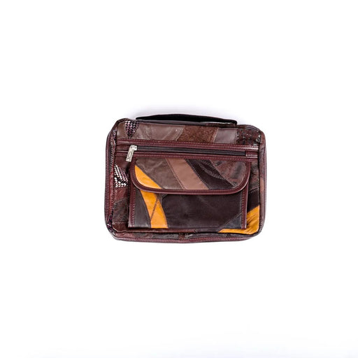 Bible Cover Patchwork Leather Brown Large