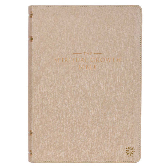 Pearlescent Taupe Faux Leather Spiritual Growth Bible