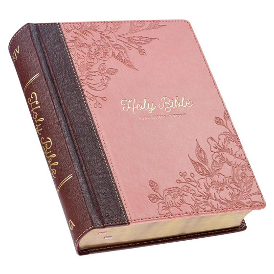 Brown And Pink Faux Leather Hardcover Note-Taking Bible