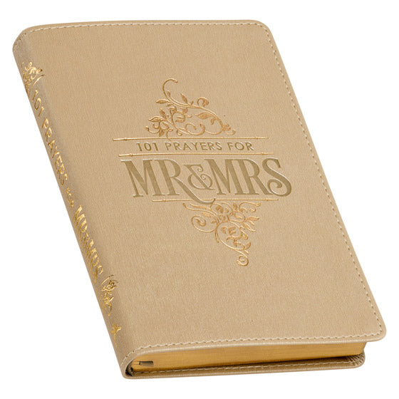 101 Prayers For Mr. & Mrs. Gold Faux Leather Prayer Book