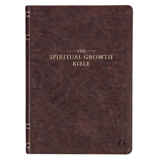 Espresso Brown Faux Leather Spiritual Growth Bible