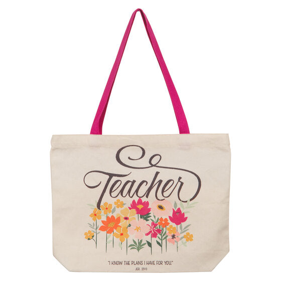 I Know The Plans Teacher Canvas Tote Bag - Jeremiah 29:11