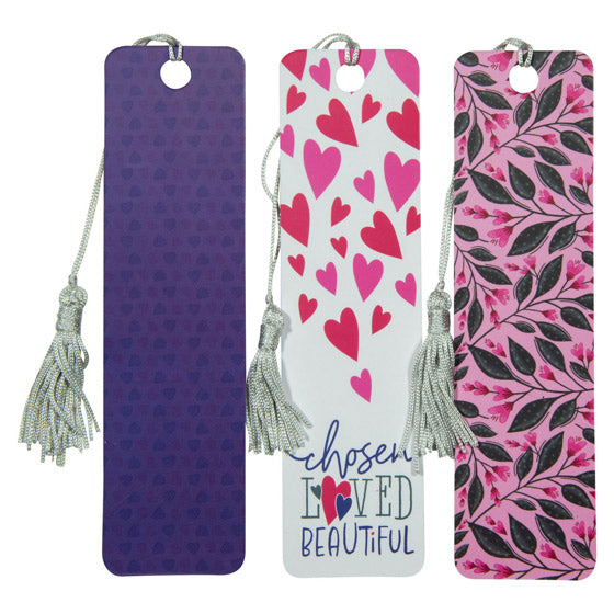 Gods Princess Pink Floral Paper Bookmark Set - 1 Peter 2:9