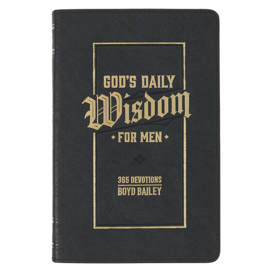 God's Daily Wisdom for Men Black Faux Leather Devotional