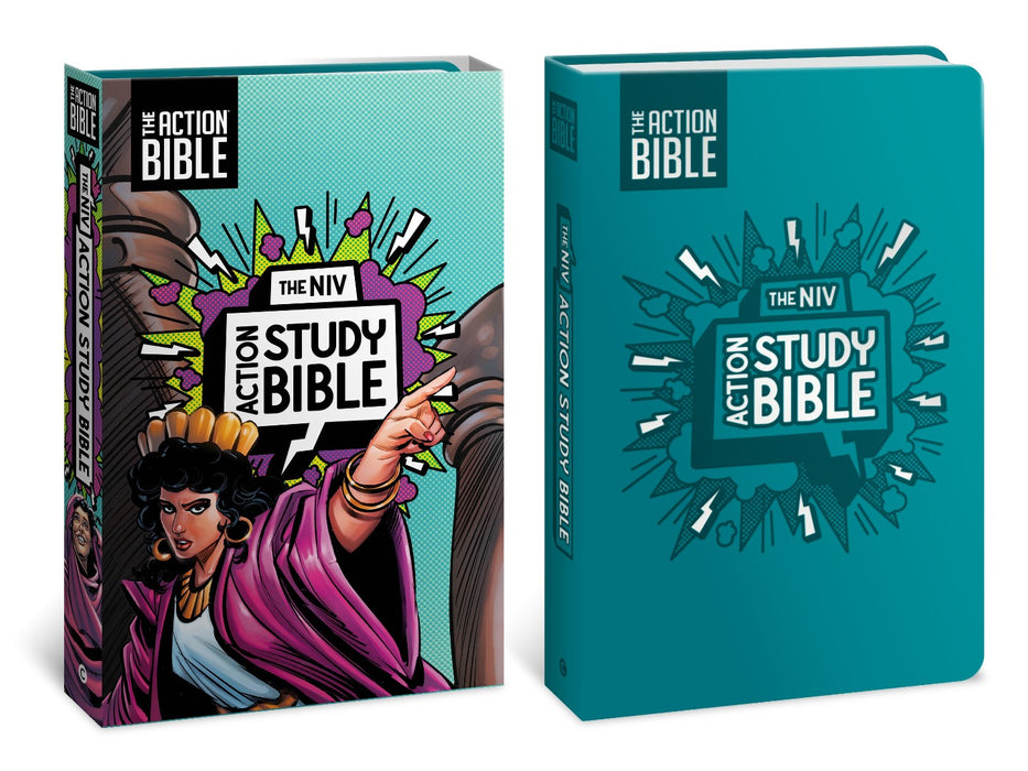 NIV Action Study Bible, Leathersoft, Aqua, Full Color
