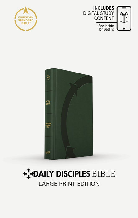 CSB Daily Disciples Bible, Large Print, Olive