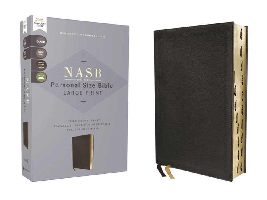 NASB, Personal Size Bible, Large Print, Genuine Leather