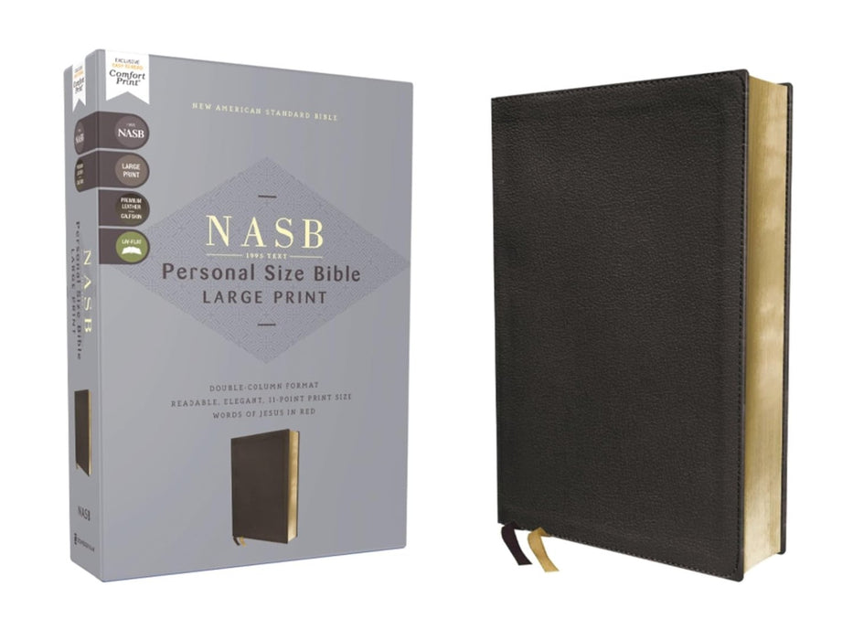 NASB, Personal Size Bible, Large Print, Genuine Leather