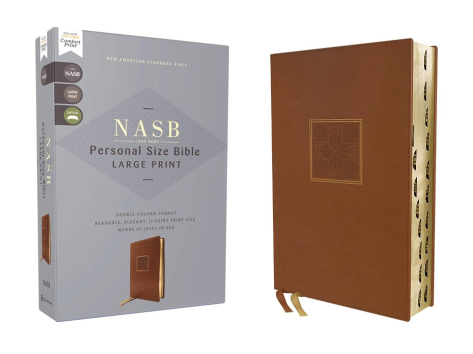 NASB, Personal Size Bible, Large Print, Leathersoft, Brown