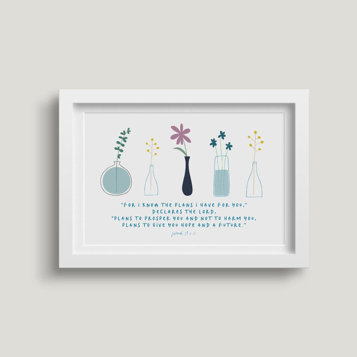 For I Know (Stems) 7X5 White Framed Print