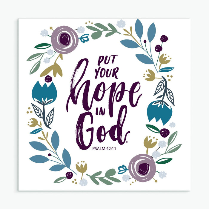 Put Your Hope In God (Leaves) - Greeting Card