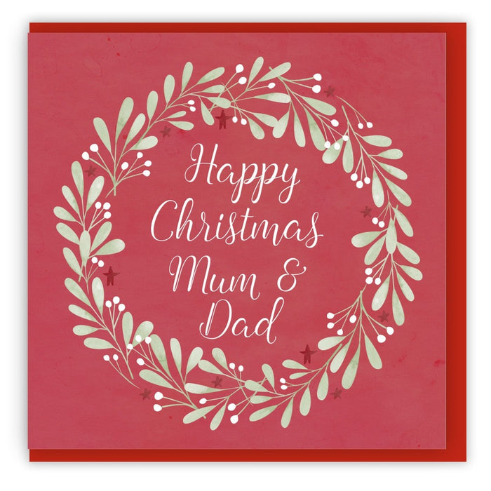 Happy Christmas Mum And Dad Single Christmas Card