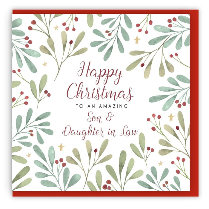 Happy Christmas Son & Daughter In Law Single Christmas Card