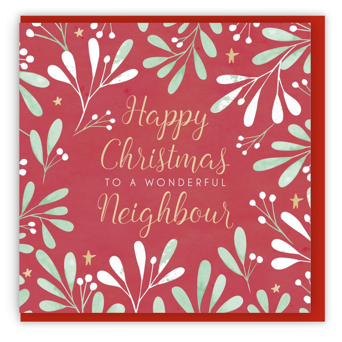 Happy Christmas To A Wonderful Neighbour Single Christmas Ca
