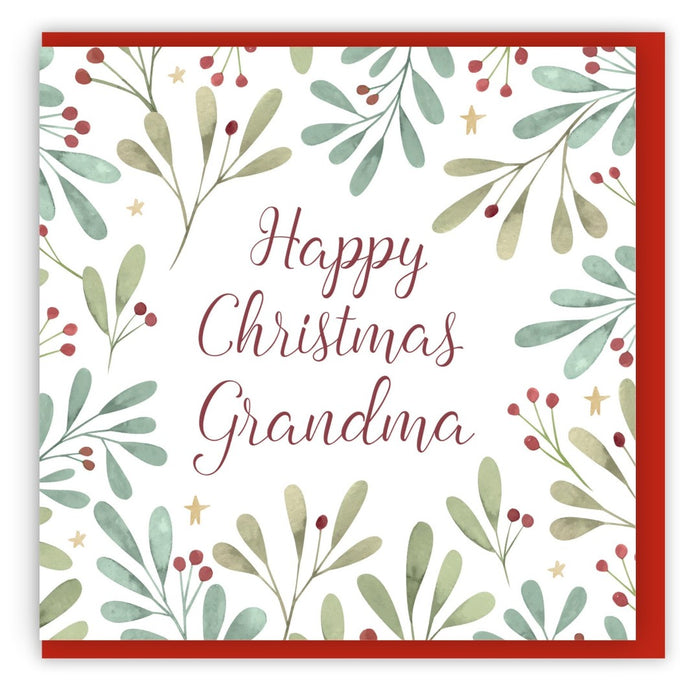 Happy Christmas Grandma Single Christmas Card
