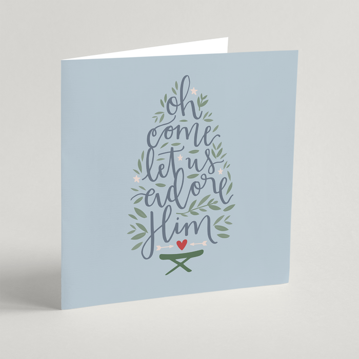 Oh Come Let Us Adore Him Christmas Cards - 10 Pack