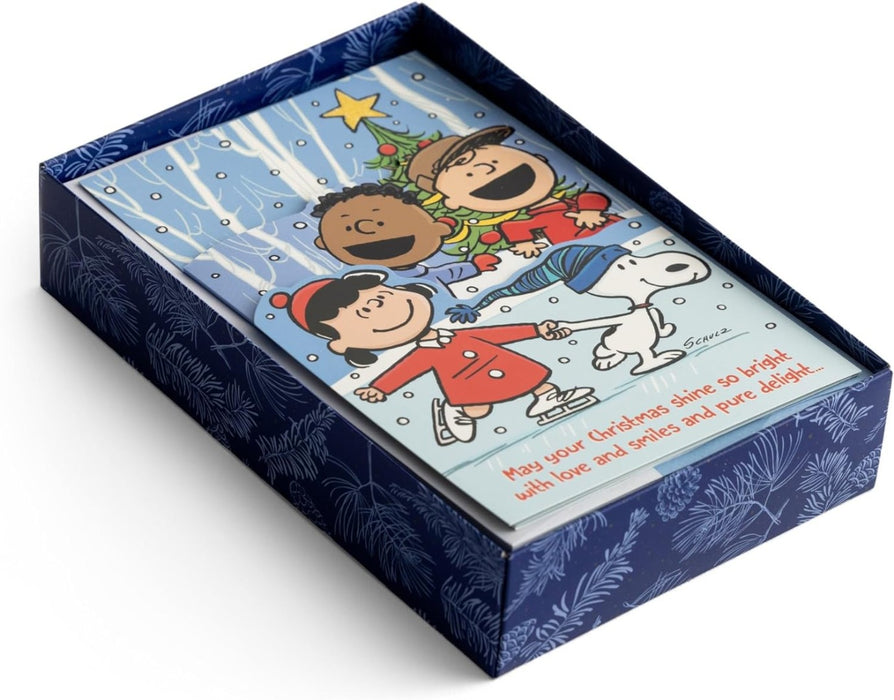 Christmas Boxed Cards: Peanuts - Ice Skating (Box of 18)