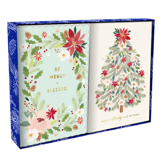 Christmas Boxed Cards: Floral Assortment (Pack of 18)