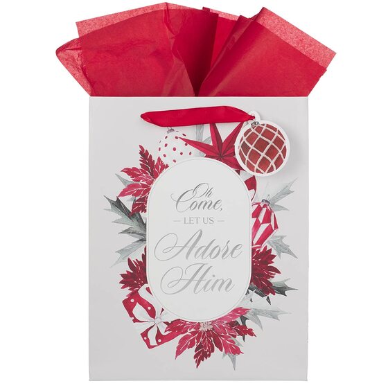 Large Gift Bag & Card: Come Let Us Adore Him