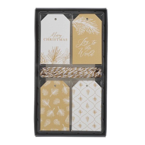 Merry Christmas Golden Pine Gift Tag Set