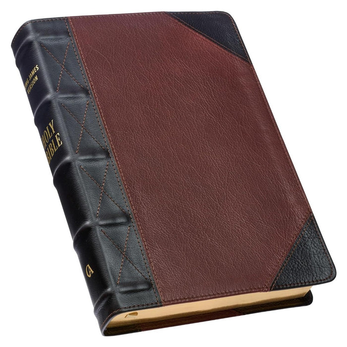KJV Bible Giant Print Full-Size Full-Grain Leather, Espresso