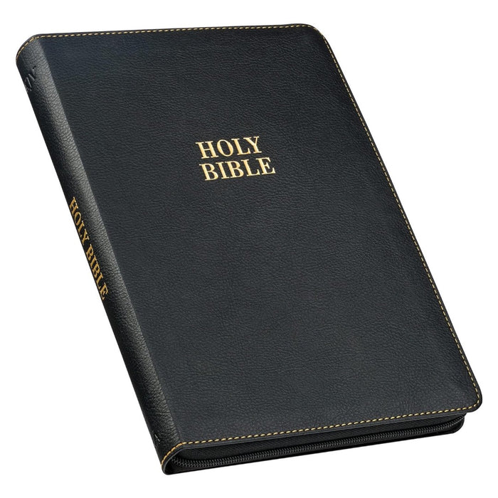 Black Faux Leather Large Print Thinline KJV Bible