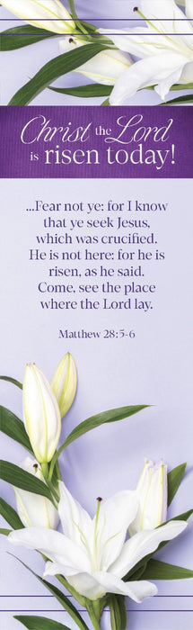 Easter Bookmark Christ The Lord is Risen Today (Pack of 25)