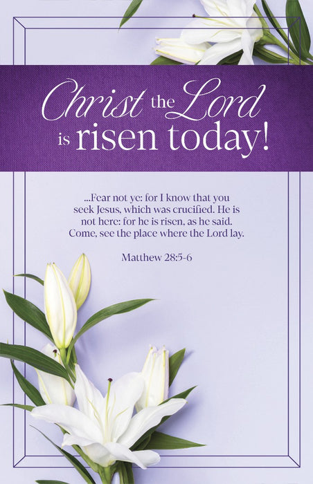 Easter Bulletin Christ The Lord is Risen Today (Pack of 100)