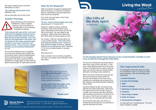 Teaching Letter Pack: The Gifts of the Holy Spirit