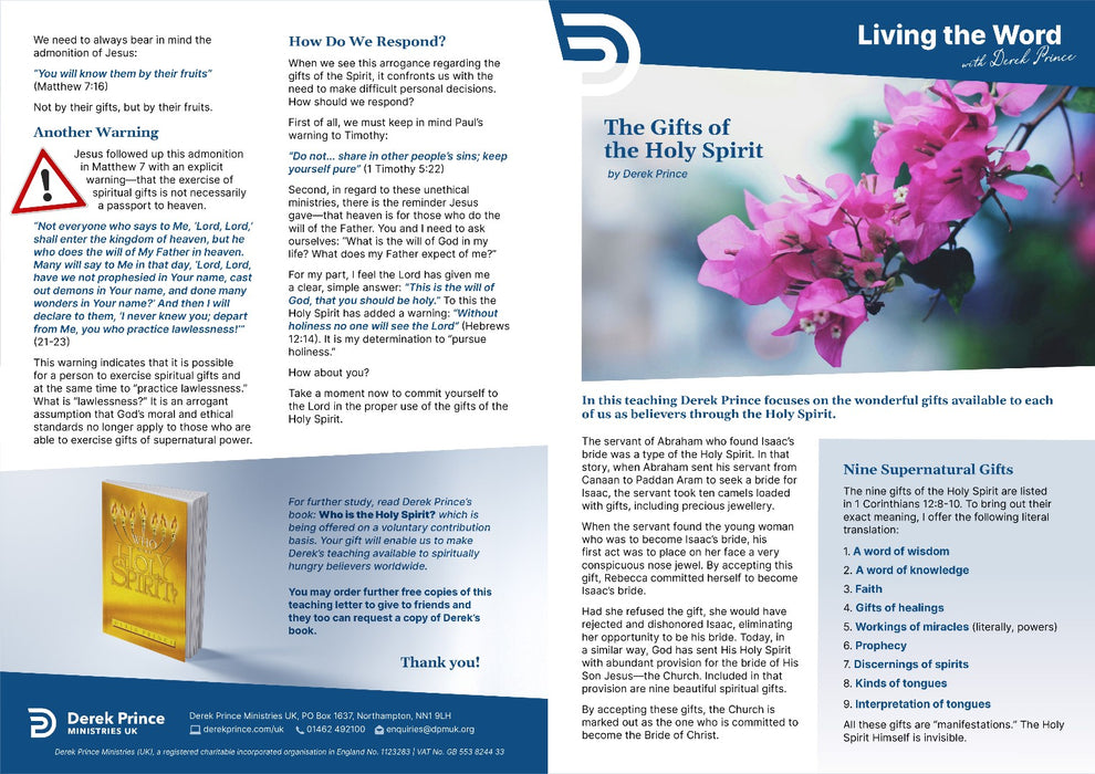 Teaching Letter Pack: The Gifts of the Holy Spirit
