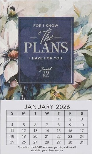 2026 I Know The Plans Mini Magnetic Calendar- Jeremiah 29:11