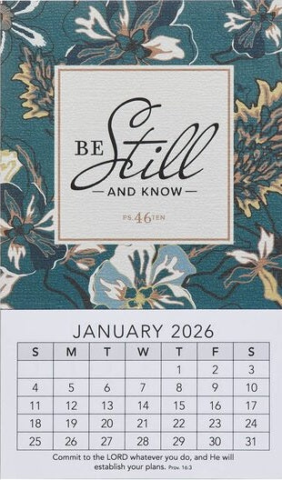 2026 Be Still Mini Magnetic Calendar - Psalm 46:10