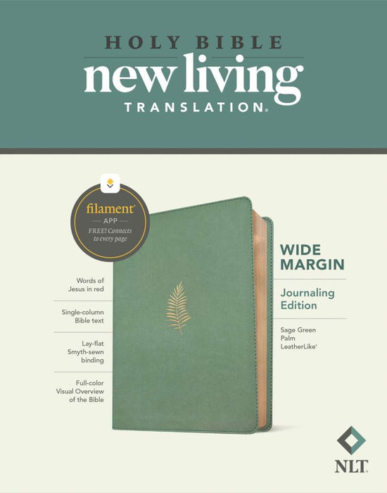 NLT Wide Margin Bible, Filament Enabled, Sage Green