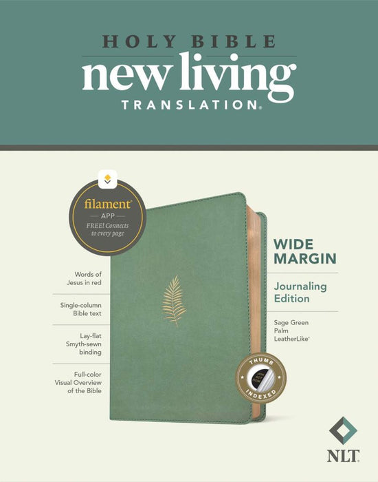 NLT Wide Margin Bible, Filament Enabled, Sage Green, Indexed