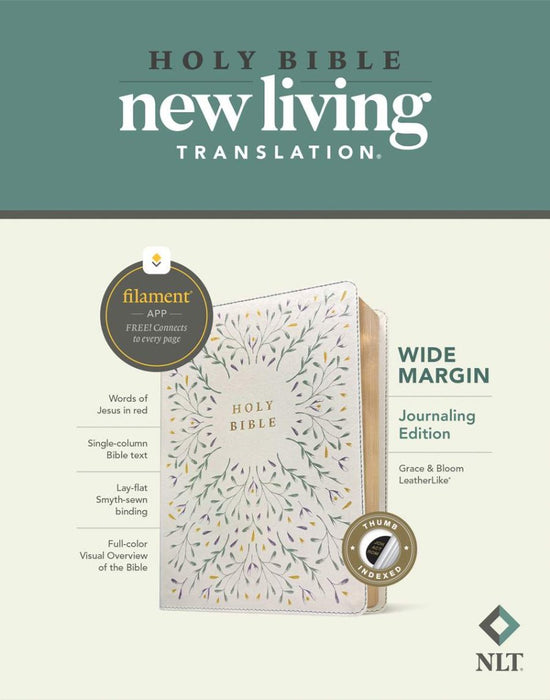 NLT Wide Margin Bible, Filament Ed., Grace & Bloom, Indexed