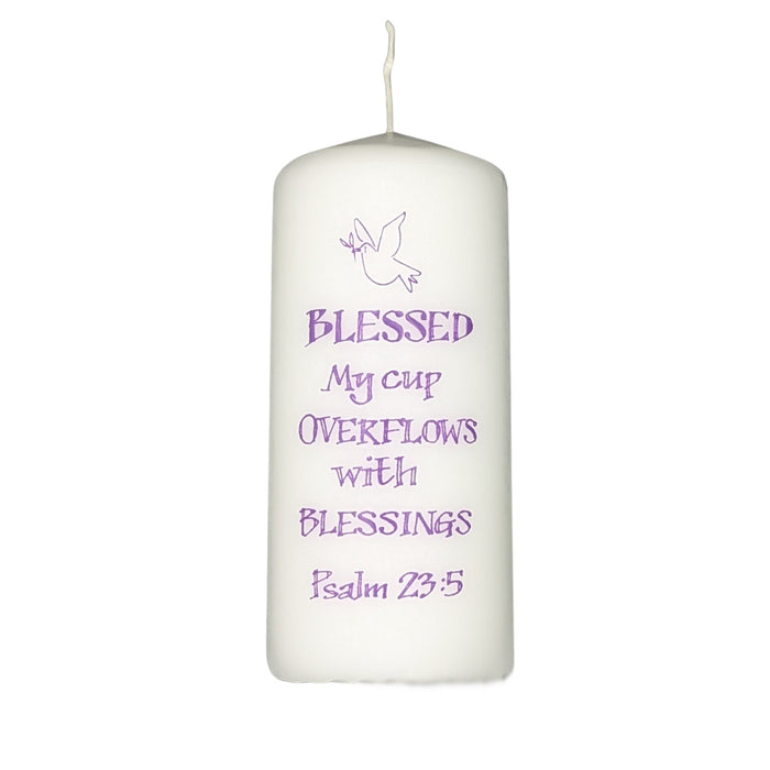 Blessed - Psalm 23:5 - Pillar Candle