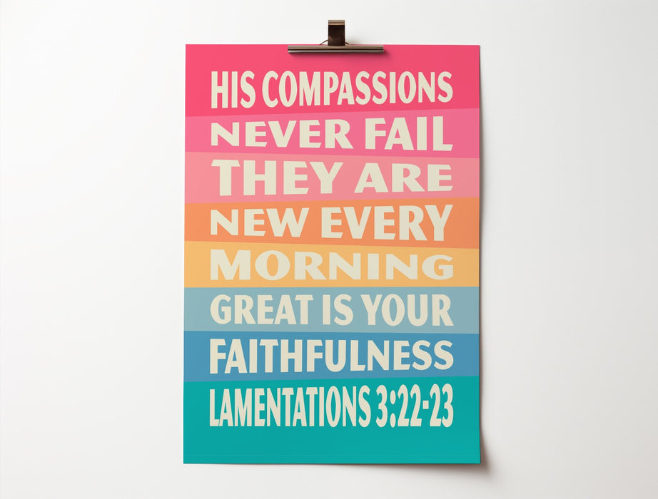 Great Is Thy Faithfulness Lamentations 3:22-23 A3 Print