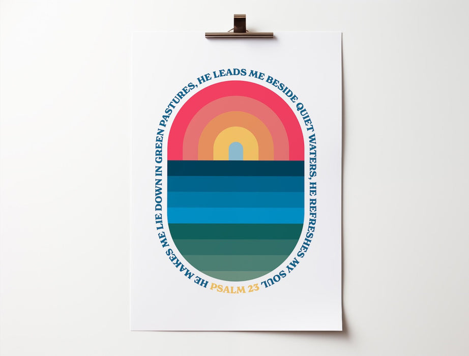 Psalm 23 (White Background) A3 Print