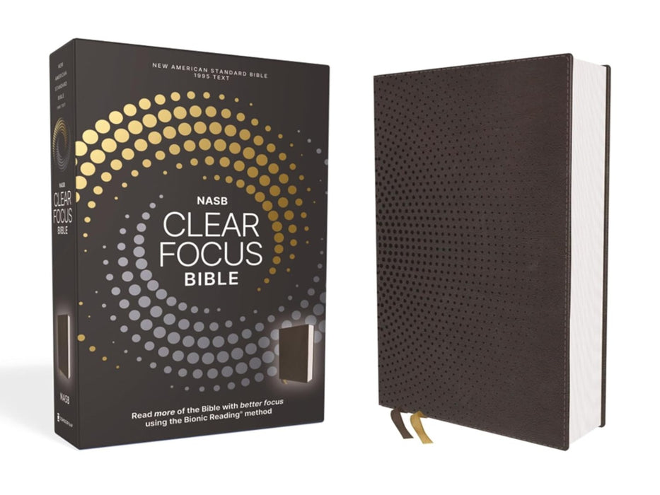 NASB, Clear Focus Bible, Leathersoft, Charcoal Brown