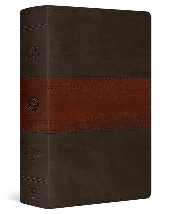 ESV Giant Print Personal Size Bible, Red Letter, Forest/Tan