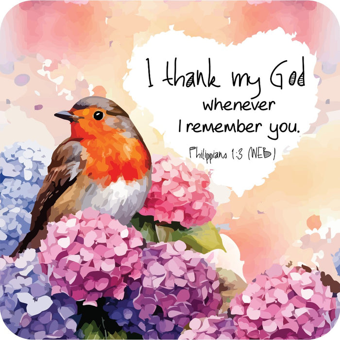 I Thank My God Cork Coaster