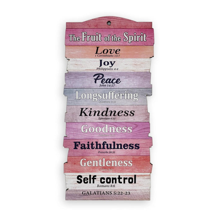 Large Stacked Wooden Plaque – Fruit Of The Spirit