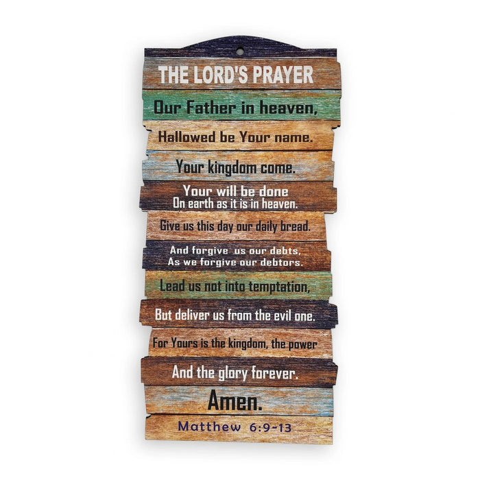 Large Stacked Wooden Plaque - The Lord’s Prayer