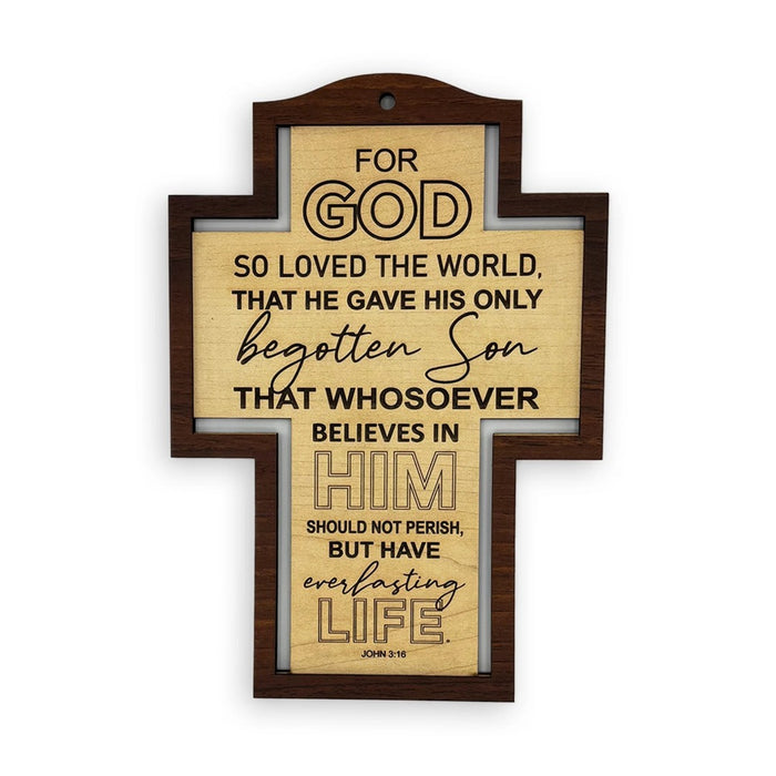 Border Wall Cross – For God So Loved The World (John 3:16)
